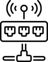 A line style icon of network hub vector