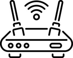 A linear style icon of modem vector