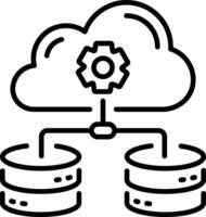 A linear style icon of network configuration vector