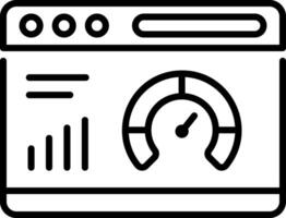 An outline style icon of network performance vector