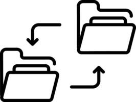 An outline style icon of data exchange vector
