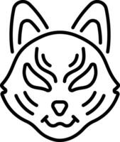 A line style icon of kitsune mask vector