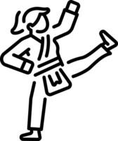 An outline style icon of karate vector