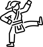 A line style icon of karate vector