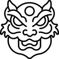 A line style icon of lion mask vector