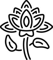 A linear style icon of lotus flower vector