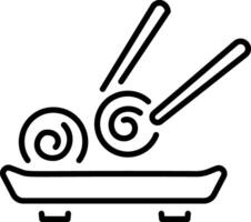 A line style icon of sushi roll vector