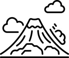 A line style icon of mount fuji vector