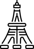 A linear style icon of tokyo tower vector