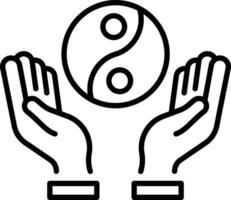 A line style icon of yin yang vector