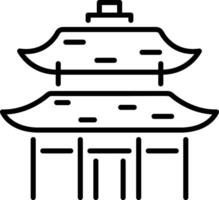 A line style icon of asian temple vector