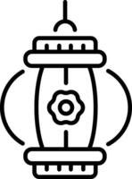 A linear style icon of japanese lantern vector