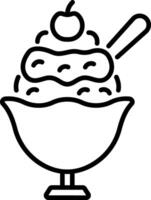 A linear style icon of kakigori vector