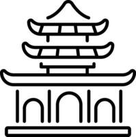 A line style icon of chinese temple vector