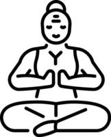 An outline style icon of monk vector