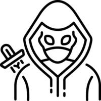 A line style icon of ninja character vector