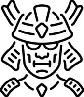 A line style icon of samurai mask vector