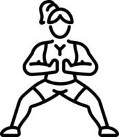 A line style icon of sumo squat vector