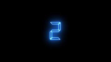 Glowing neon counting down 543210 Let's go animation Isolated on Black Background video