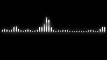 Block line audio wave visualization, white audio waveform Animation Isolated on Black Background video