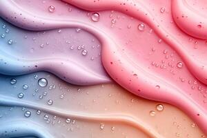 Abstract Fluid Art with Colorful Waves and Water Droplets for Modern Designs photo