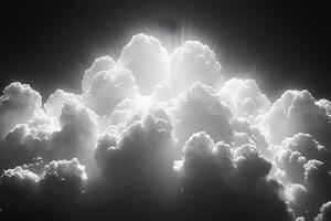 Dramatic Backlit Cloudscape with Sunlight Rays - Atmospheric Sky Concept for Nature Design photo