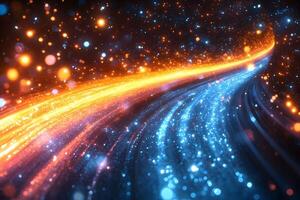 Abstract Energy Flow with Vibrant Lights in Motion - Dynamic Design for Digital Art photo