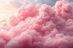Dreamy Pink Cloudscape at Dawn - Serene Sky Backdrop for Design Projects photo