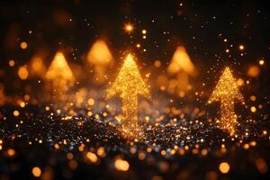 Glowing Arrows of Success and Progression in Sparkling Abstract Background photo