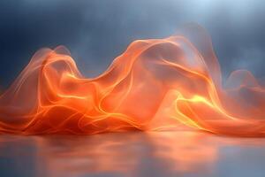 Abstract Fiery Waves on Reflective Surface Design for Posters and Digital Art photo