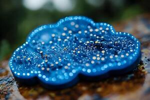 Digital Cloud Technology Representation for Innovative Data Solutions and Network Concept Design photo