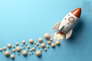 Innovative Rocket Launch with Creative Abstract Design for Futuristic Concepts photo