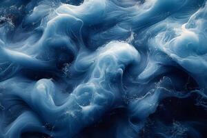 Abstract Fluid Dynamics in Motion - Artistic Blue Swirl Design for Creative Projects photo