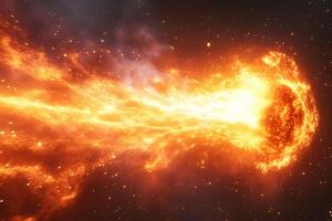 Fiery Meteor Shower in Space - Cosmic Phenomenon for Science and Education photo