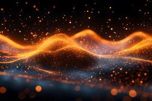 Glowing Abstract Particle Waves - Dynamic Digital Background for Design photo
