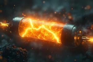 Futuristic Energy Core with Glowing Plasma for Sci-Fi Concepts and Design photo