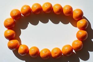 Fresh Citrus Arrangement in Oval Shape for Creative Design and Art Concepts photo