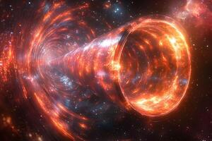 Futuristic Space Vortex and Tunnel in Cosmic Galaxy Journey for Sci-Fi Concepts photo