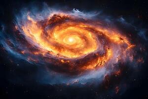 Vivid Cosmic Spiral Nebula in Space Surreal Celestial Artwork for Posters photo