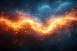Cosmic Energy Wave in Deep Space - Futuristic Sci-Fi Design for Posters and Digital Art photo
