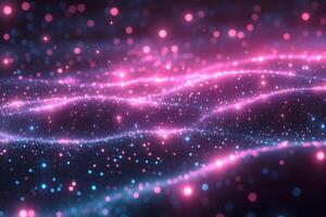 Glowing Neon Particle Wave - Futuristic Abstract Background for Digital Designs photo