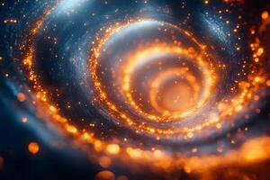 Abstract Vortex with Glowing Particles for Futuristic Design and Digital Art photo