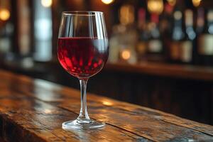 Wine Enthusiast Conceptual Design for Bar Decor with Red Wine Glass photo