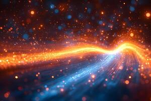 Futuristic Wave of Glowing Particles in Motion - Dynamic Abstract Design for Digital Art photo