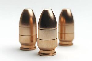 Copper Bullets Close-Up for Ammunition Design and Security Concepts photo