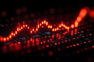 Dynamic Red Financial Graph - Stock Market Data Visualization for Financial Analysis photo