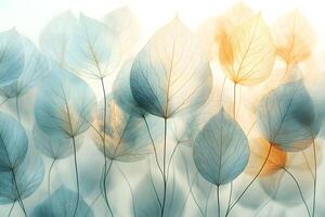 Elegant Botanical Design with Delicate Translucent Leaves for Nature-Themed Decor photo