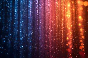 Dynamic Abstract Light Display Featuring Vibrant Blue and Orange Bokeh photo