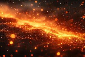 Glowing Abstract Background with Golden Sparks and Particles for Dynamic Designs photo