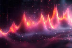 Futuristic Abstract Data Visualization in Vibrant Neon Hues - Digital Technology Design photo